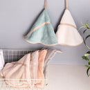 DecorBites™ Coral Velvet Hand Towel: Round Cute Style, Super Absorbent & Soft for Bath