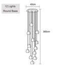 DecorBites™ Crystal Ball Chandelier: Long Adjustable Staircase Pendant Light perfect for Home & Restaurant