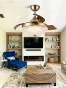DecorBites™ Brushed Copper LED Ceiling Fan with Remote Control - 6 Speeds