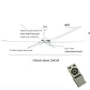 DecorBites™ 100" Large Ceiling Fan with Light, DC Motor, Reverse Blades, Stainless Steel Finish
