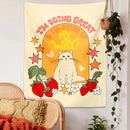 DecorBites™ Cute Cat Star Strawberry Tapestry Wall Hanging for Boho Home Decor
