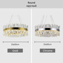 DecorBites™ Crystal LED Pendant Light Chrome/Gold Luxury Chandelier for Kitchen Living Room.