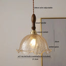 DecorBites™ Green Glass LED Pendant Lamp with Knob Switch, Copper Chandelier