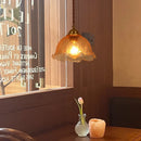DecorBites™ Cracked Glass Copper Wooden Pendant Light for Home Indoor Living Room