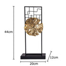 DecorBites™ Golden Lotus Leaf Feng Shui Desk Ornament Alloy Sculpture