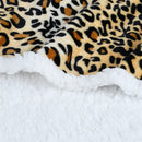 DecorBites™ Leopard Print Warm Wearable Lap Blanket - Soft Flannel Shawl Blanket