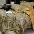 DecorBites™ Brocade Satin Jacquard Luxury Cotton Bedding Set - Duvet Cover, Sheet, Pillowcases
