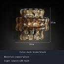 DecorBites™ Dark Brown Glass Wall Sconce Lamps, LED Decoration for Living Room, Aisle, Bedside
