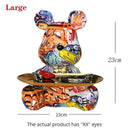 DecorBites™ Graffiti Bear Figurine | Modern Home Decor Statue | Keys Storage Shelf Sculpture