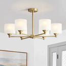 DecorBites™ LED Black/Gold Ceiling Chandelier with Lampshade for Elegant Living Room Decor