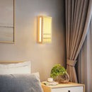 DecorBites™ Japanese Wood Wall Lamps LED Acrylic Rectangular Bedside Light for Bedroom