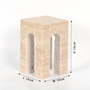 DecorBites™ Hand-Carved Travertine Coffee Table Cabinet for Home Decor