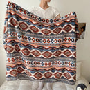 DecorBites™ Boho Printed Blanket: Cozy, Multi-Functional, Half-Flannel Shawl, Single/Double Bedspread