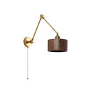 DecorBites™ Copper Swing Arm LED Wall Sconce with Pull Chain Switch, Modern Nordic Wooden Lamp