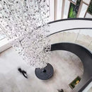 DecorBites™ Crystal LED Chandelier: Modern Luxury Staircase Pendant Light for Hallway & Lobby