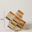 DecorBites™ Cross Crystal Geometric Glass Sculpture Desk Decoration Frosted Square Statue