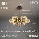 DecorBites™ Acrylic Lustre Chandelier for Living Room, Bedroom, Kitchen - Hanging Ceiling Lamps