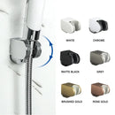 DecorBites™ Adjustable Shower Head Holder Wall Mount for Bathroom • White ABS Fixture Base