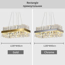 DecorBites™ Crystal LED Pendant Light Chrome/Gold Luxury Chandelier for Kitchen Living Room.