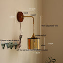 DecorBites™ Adjustable LED Wall Lamp Sconce Copper Wood Glass Stair Light