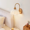 DecorBites™ Cream LED Wooden Flower Wall Lamp, Modern Bedroom Bedside Reading Light