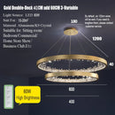 DecorBites™ Crystal LED Chandelier Circle Hanging Lamp - Modern Luxury Dimmable Lighting