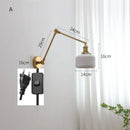 DecorBites™ Copper Swing Arm Wall Lights Sconce Up Down LED Modern Ceramic Lampshade