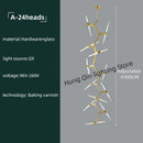 DecorBites™ Gold Branch LED Chandelier for Duplex Villa Staircase - Modern Indoor Lighting