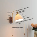 DecorBites™ Glass Copper LED Wall Lights Modern Bedside Lamp for Bedroom Living Room