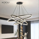DecorBites™ Black Led Rings Circle Pendant Chandelier for Living Dining Kitchen