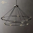 DecorBites™ Éclatant Two-Tier Round Crystal Chandelier for Living & Dining Room