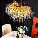 DecorBites™ Crystal Water Drop Chandelier – Luxury Ceiling Light for Hotels, Restaurants, Villas