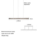DecorBites™ Glass LED Chandelier: Modern Italian Design for Dining Room, Kitchen Island, or Home Luxury