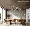 DecorBites™ Leather Marble Pendant Lights Luxury Dimmable Fixture Easy Installation Bedroom Living Room Lamp