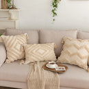 DecorBites™ Geometric Tufted Tassel Pillowcases Cotton Linen Handmade Fringed Throw Pillow Covers