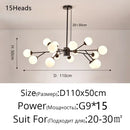DecorBites™ Glass Ball Modern Branch Chandelier - Magic Bean Design for Living Room