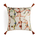 DecorBites™ Circus Retro Throw Pillow Cover with Tassels 45x45 Eclectic Home Decor