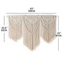 DecorBites™ Large Hand-Woven Macrame Wall Hanging Tapestry with Wooden Stick & Tassels