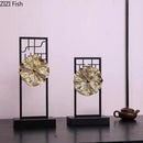 DecorBites™ Golden Lotus Leaf Feng Shui Desk Ornament Alloy Sculpture