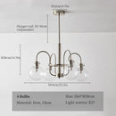 DecorBites™ Glass LED Chandelier: Retro Bauhaus Design for Living Room, Bedroom, Kitchen, or Dining Table
