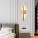 DecorBites™ Gold Tube Wall Sconce Iron Acrylic Modern Bedroom Living Room Lamps