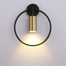 Minimalist gold circular led indoor wall lamp bedroom sconce