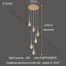 DecorBites™ Gold LED Staircase Chandelier | Luxury Large Living Room Pendant Lamp