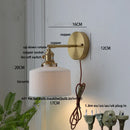 DecorBites™ Copper LED Sconce Wall Lamp Pull Chain Switch Nordic Modern Ceramic Mirror Light