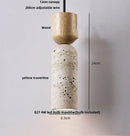 DecorBites™ Iron LED Pendant Light Fixture for Home Living Room, Restaurant Yellow Travertine Ball Hang Lamp