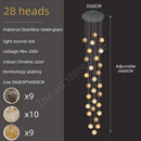 DecorBites™ Crystal Glass Spiral Ceiling Chandelier for Modern Living Room & Kitchen Decor