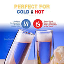 DecorBites™ Double Wall Stemless Champagne Glasses Set for Wedding - 6Pcs