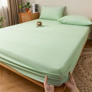 DecorBites™ Coarse Cloth Prue Cotton Queen Fitted Sheet Set with Pillowcases