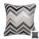DecorBites™ Geometric Chenille Flocking Cushion Cover: Grey-Beige Home Decor Pillow Case