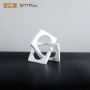 DecorBites™ Geometric Cross Square Ring Sculpture White - Home Decor Ornament